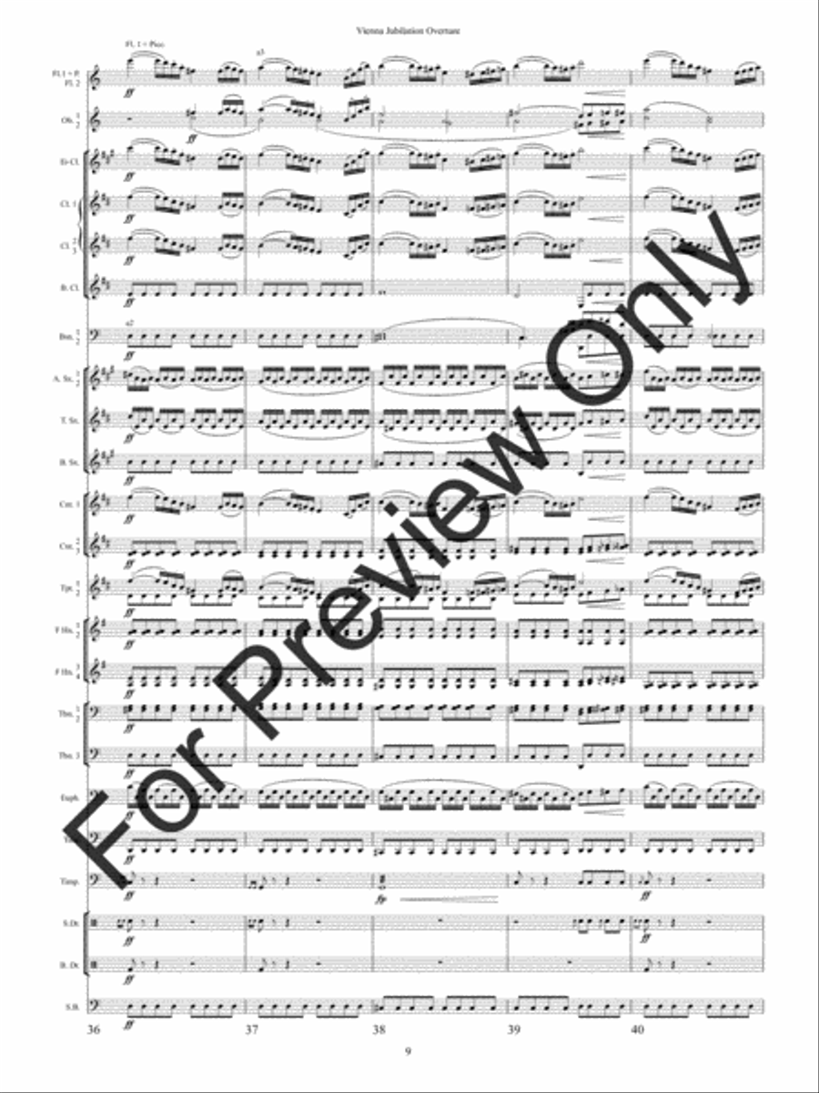 Vienna Jubilation Overture (Score) Concert Band scores gallery preview page 12