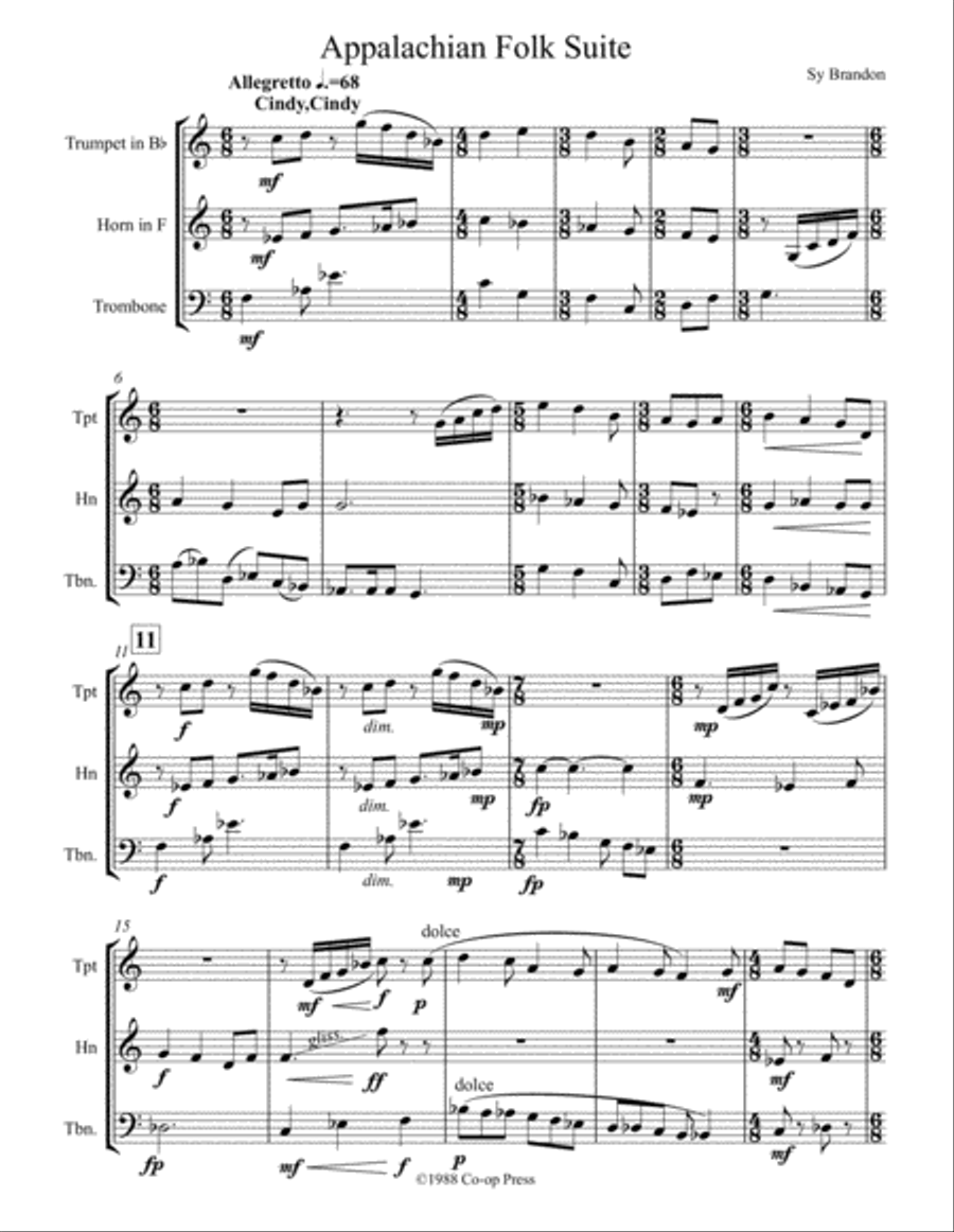 Appalachian Folk Suite School and Community scores gallery preview page 1