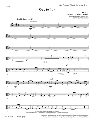 Ode To Joy (Does Not Match SATB 08752035) - Viola