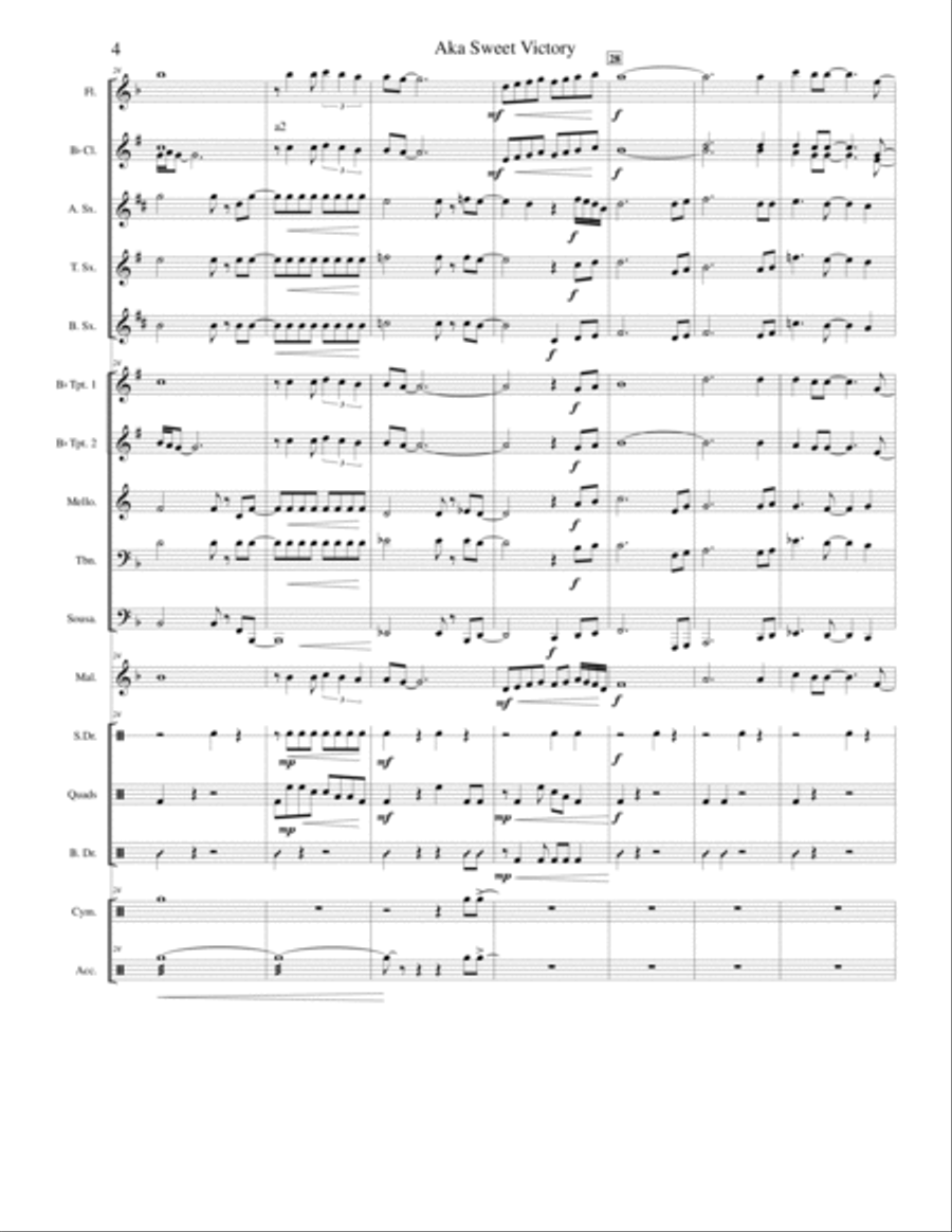 Marching Band Blast Aka Sweet Victory Marching Band scores gallery preview page 4