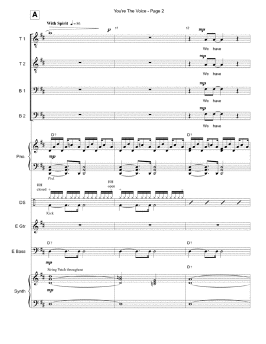 You're The Voice Bass Guitar scores gallery preview page 2