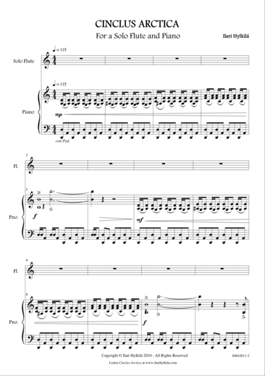 Cinclus Arctica (for solo flute and piano) Cinclus Arctica (for solo flute and piano) Woodwind Duet scores gallery preview page 3