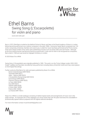 Ethel Barns - Swing Song · L’Escarpolette for violin and piano