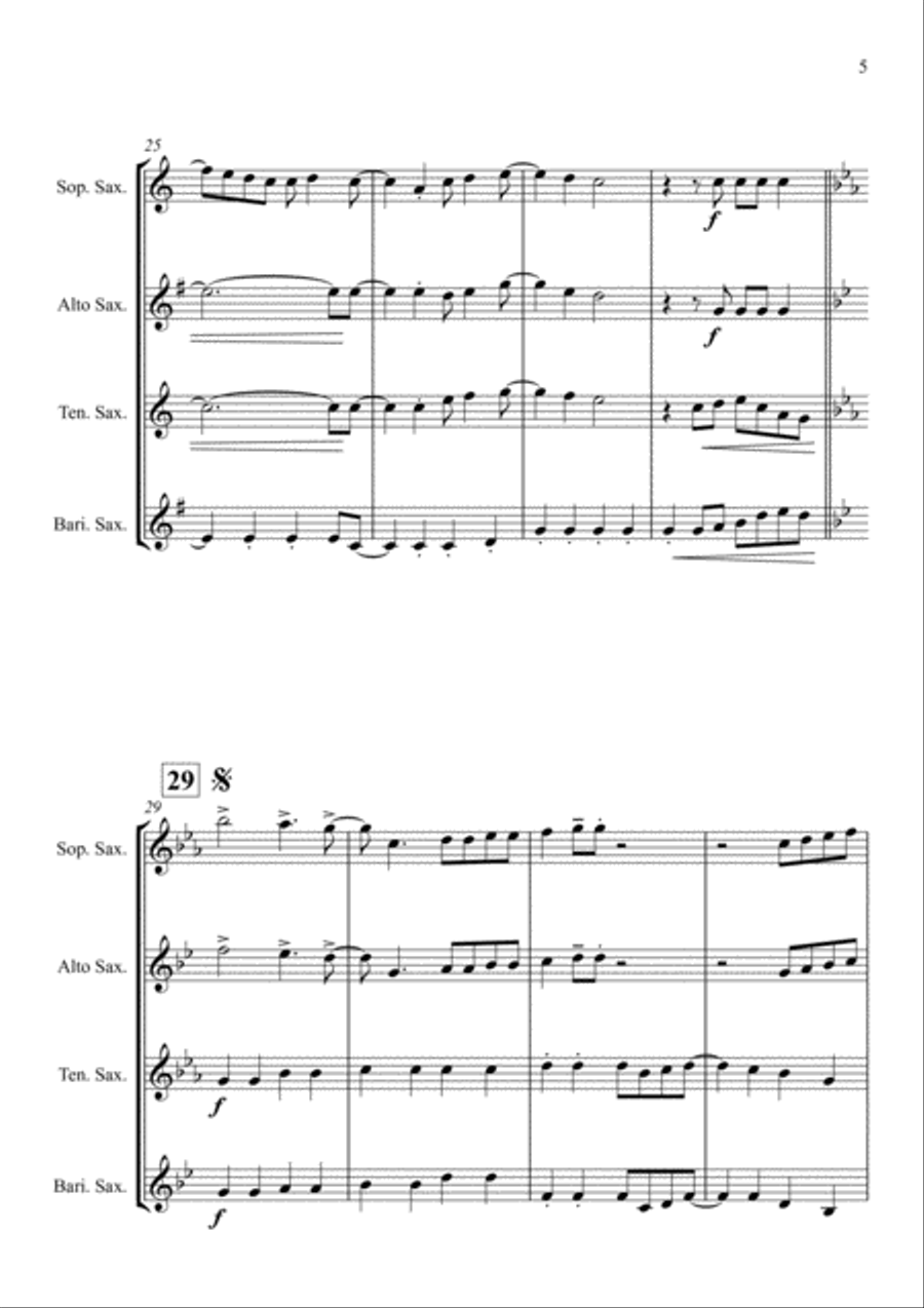I'm Still Standing Saxophone Quartet scores gallery preview page 5