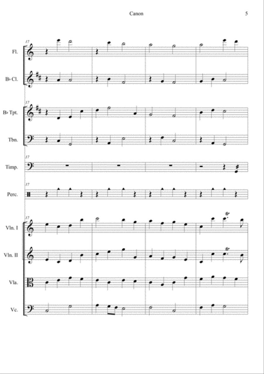 Canon in C (Easy Version) Orchestra scores gallery preview page 5