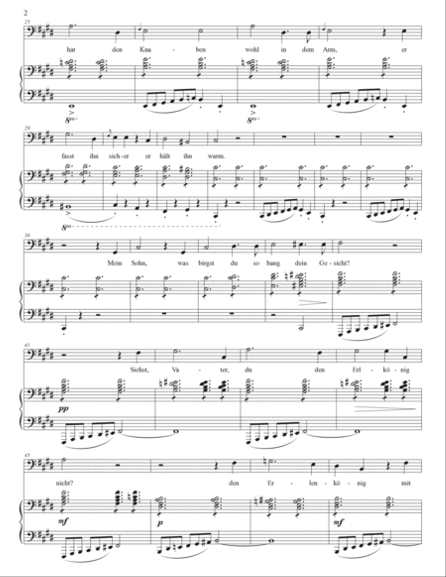 SCHUBERT: Erlkönig, D. 328 (transposed to C-sharp minor, bass clef) Voice scores gallery preview page 3