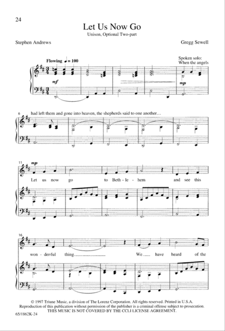 A Long, Long Way to Bethlehem Unison Choir scores gallery preview page 26