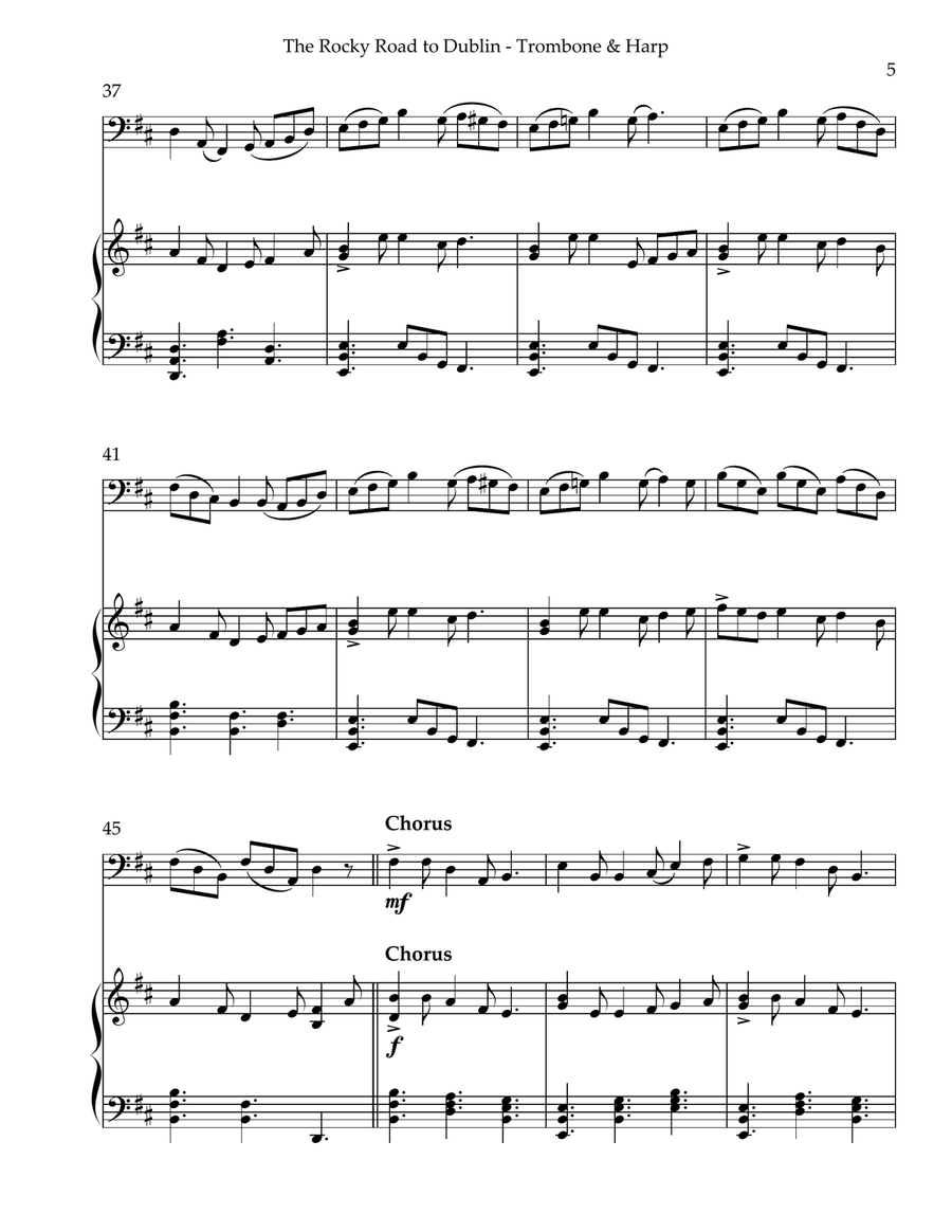 The Rocky Road to Dublin, Duet for Trombone & Harp