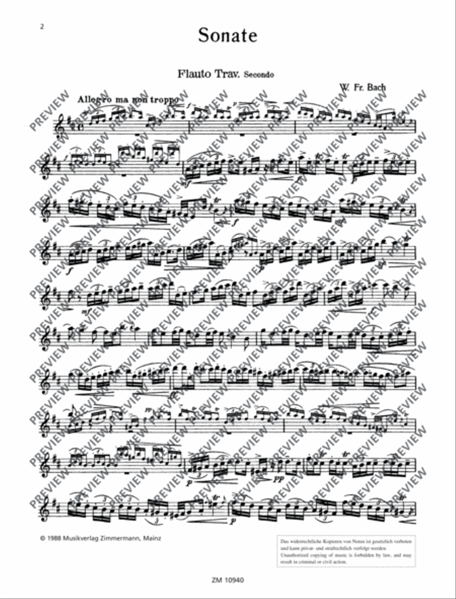 Sonata D major Sonata D major Flute Duet scores gallery preview page 21