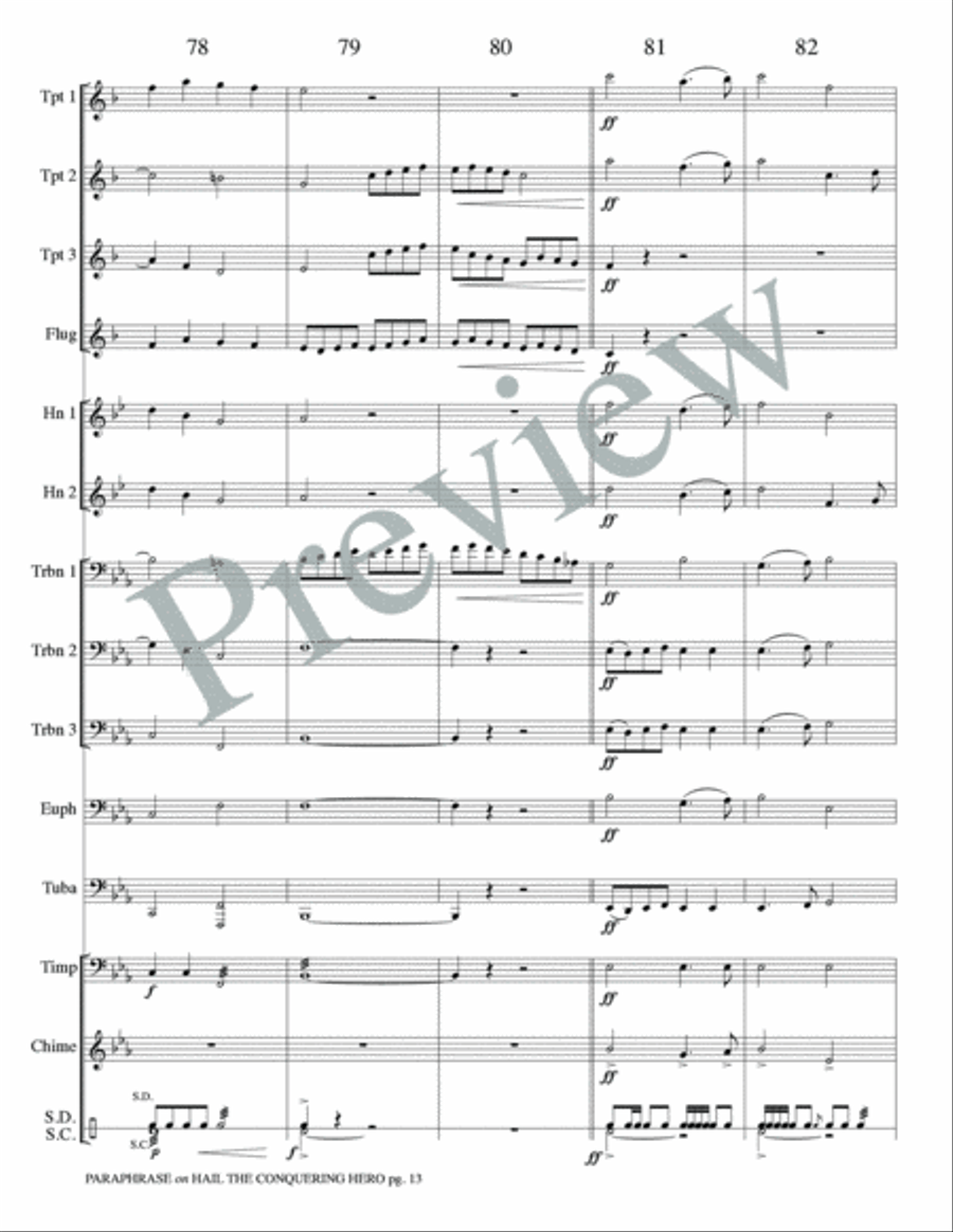Paraphrase on Hail the Conquering Hero Small Ensemble scores gallery preview page 15