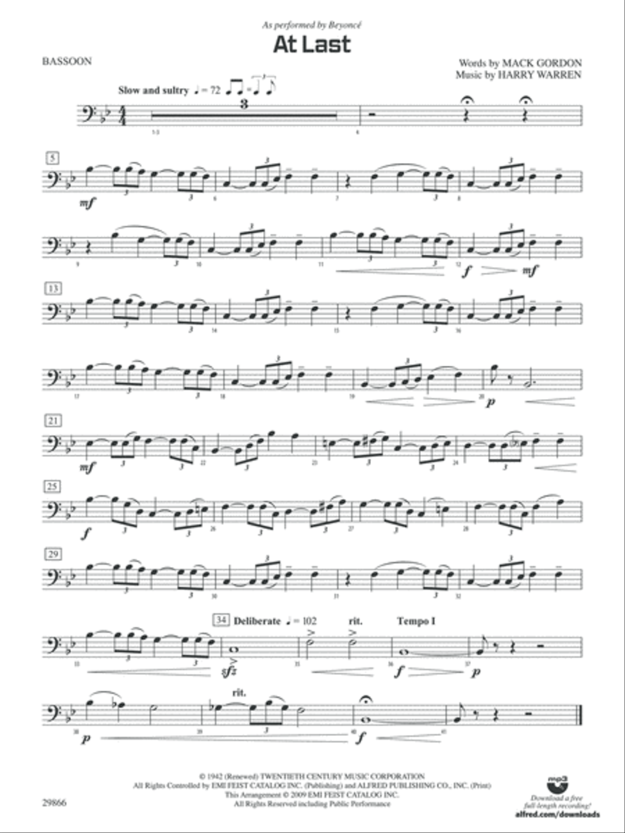 At Last: Bassoon At Last: Bassoon Concert Band scores gallery preview page 1