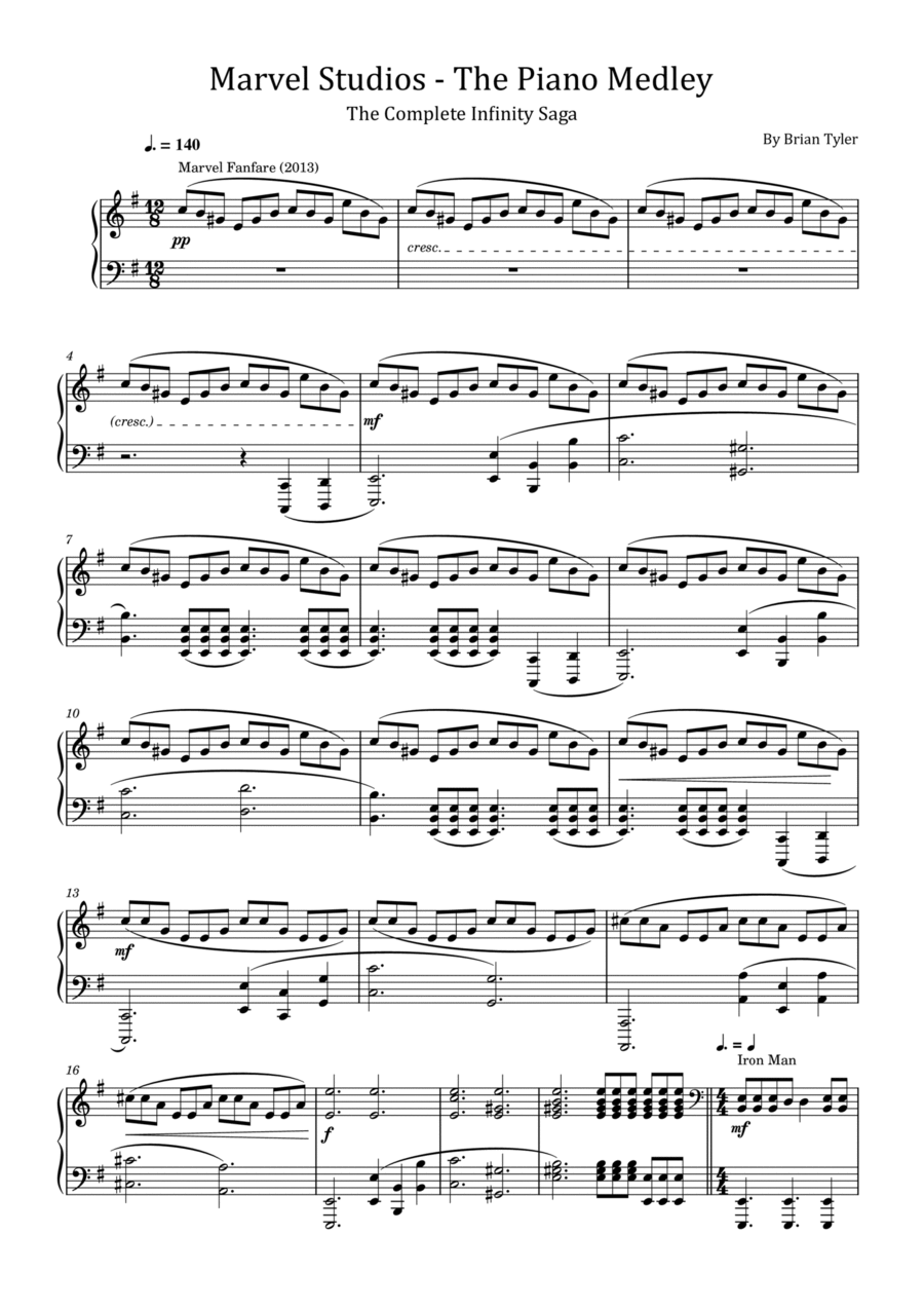 Marvel Studios Fanfare Piano Method scores gallery preview page 1