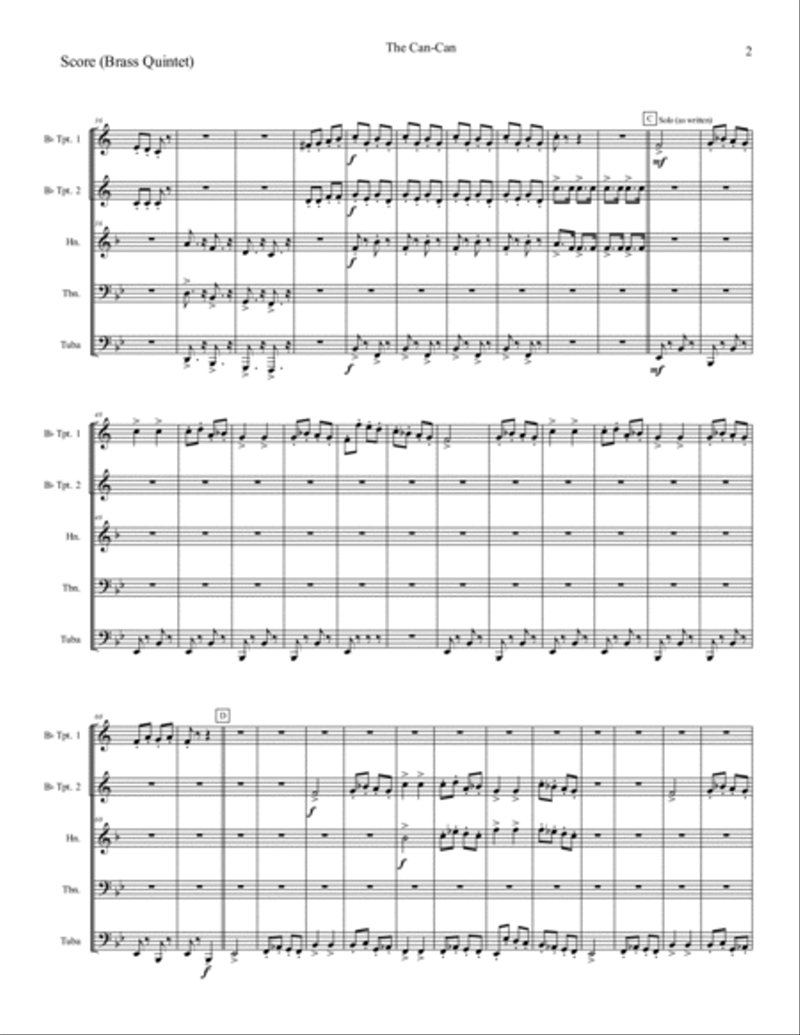 The Can-Can The Can-Can Brass Quintet scores gallery preview page 3