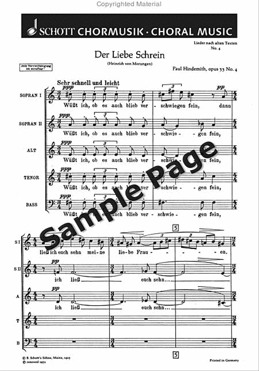 Der Liebe Schrein Op.33/4 SSATB scores gallery preview page 2