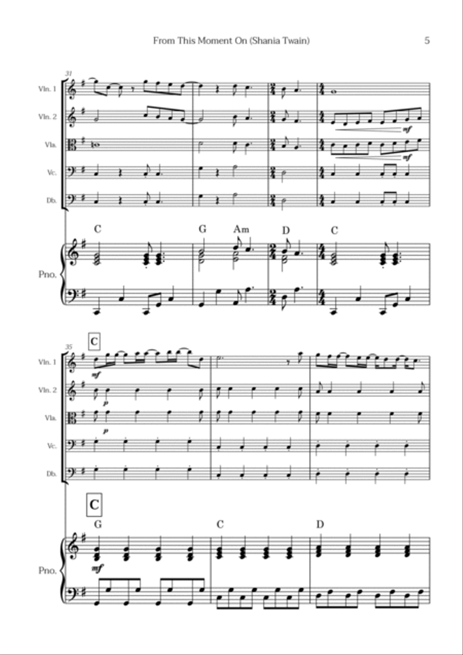 From This Moment On String Quintet scores gallery preview page 5