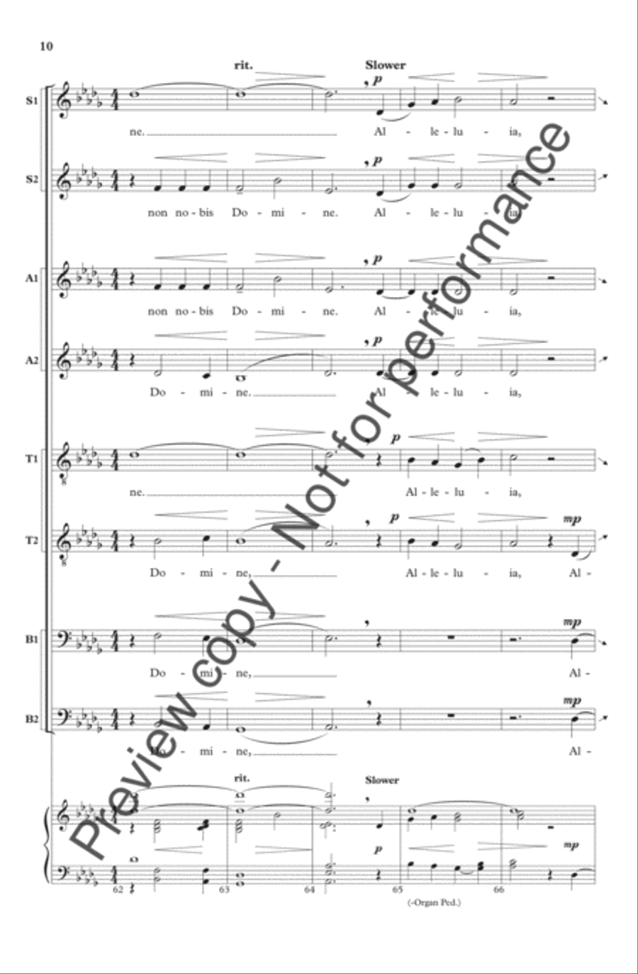 Non Nobis, Domine 4-Part scores gallery preview page 10