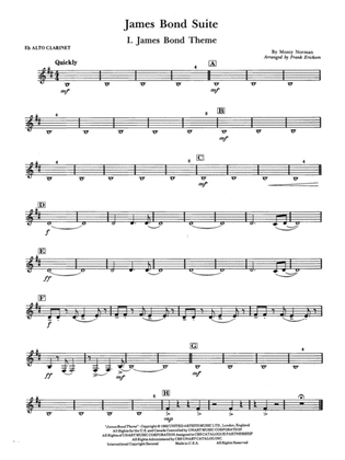 James Bond Suite (Medley): E-flat Alto Clarinet
