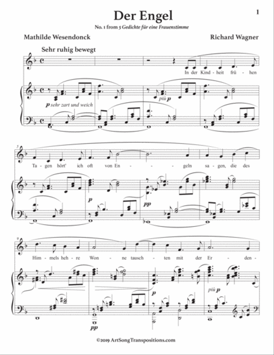 Der Engel (transposed to F major)