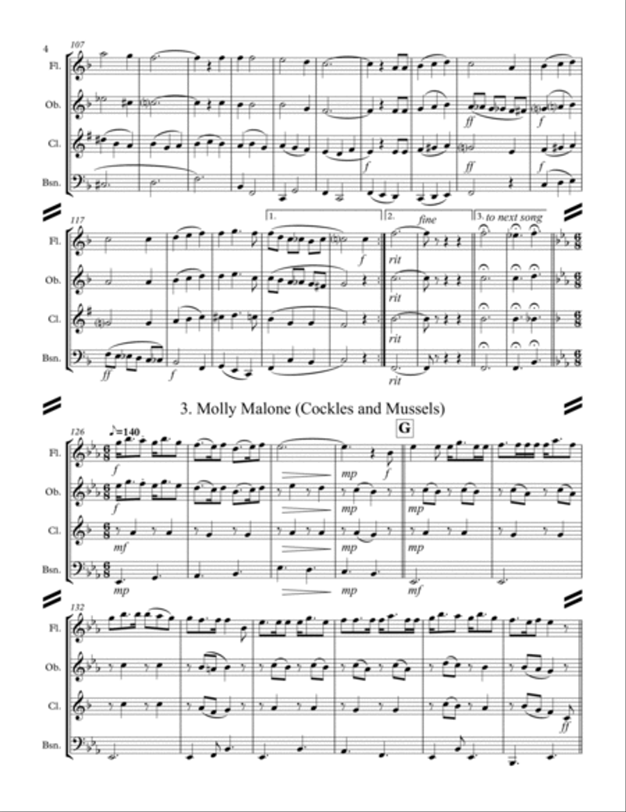Irish Folksong Suite (for Woodwind Quartet) Woodwind Quartet scores gallery preview page 5