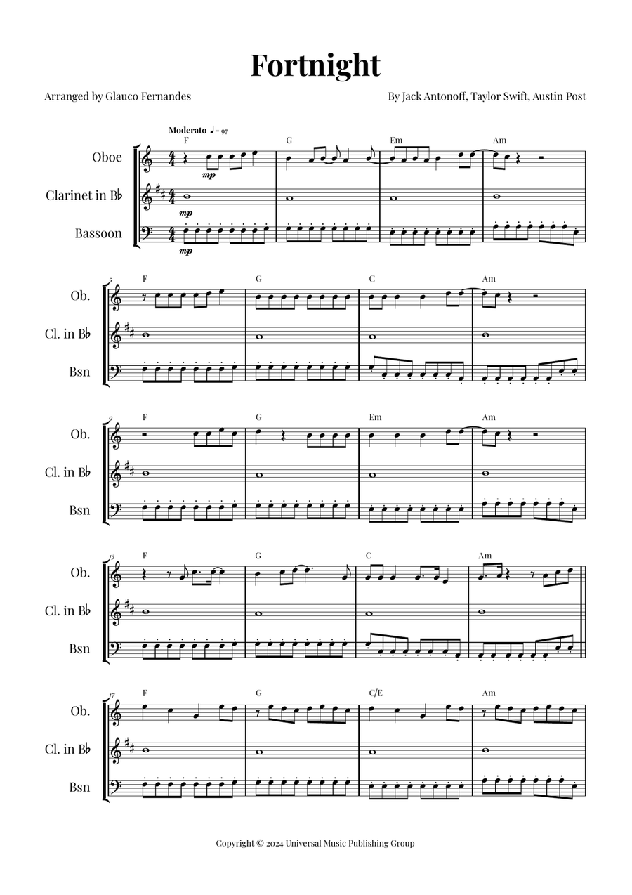 Fortnight Woodwind Trio scores gallery preview page 1