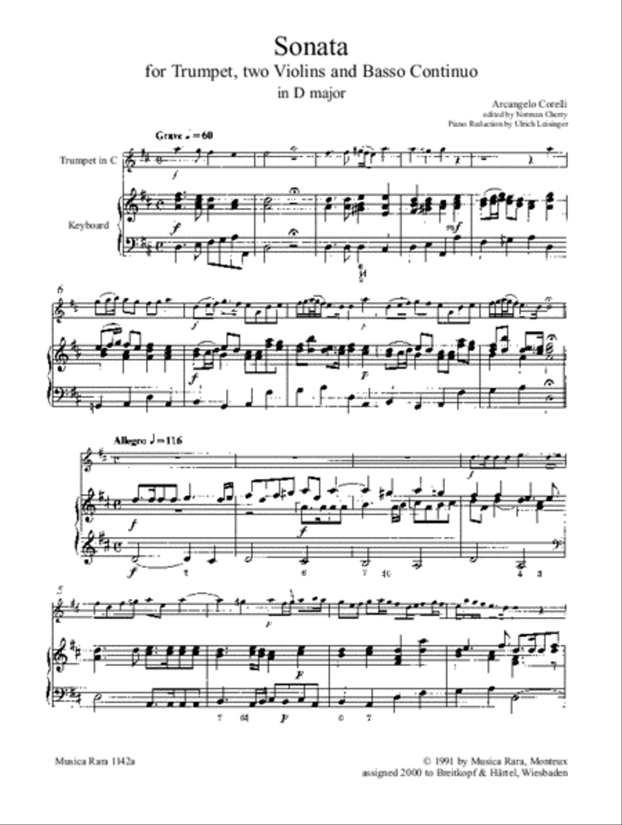 Sonata in D major Sonata in D major Trumpet Solo scores gallery preview page 2