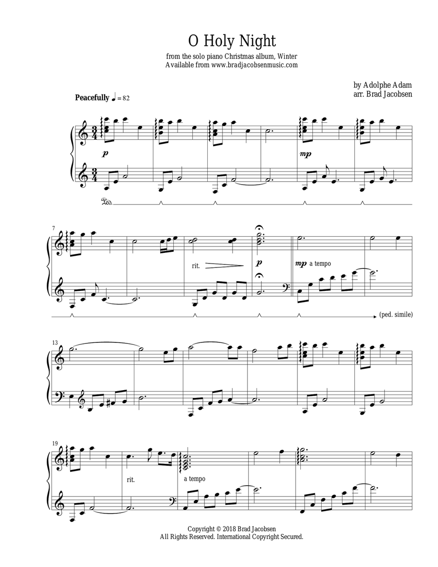 O Holy Night Piano Solo scores gallery preview page 1