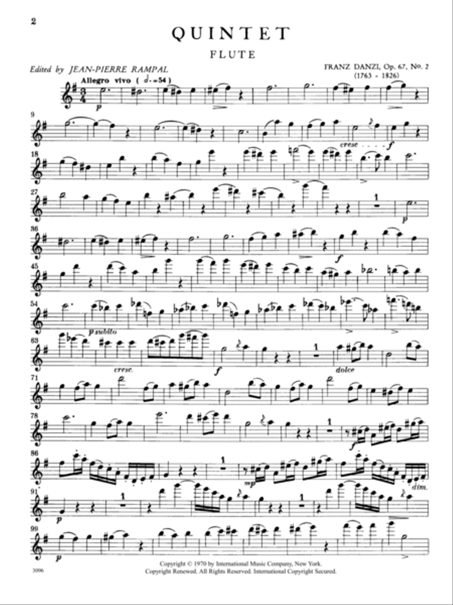 Quintet In E Minor, Opus 67, No. 2 For Flute, Oboe, Clarinet In A, Horn & Bassoon Woodwind Quintet scores gallery preview page 2