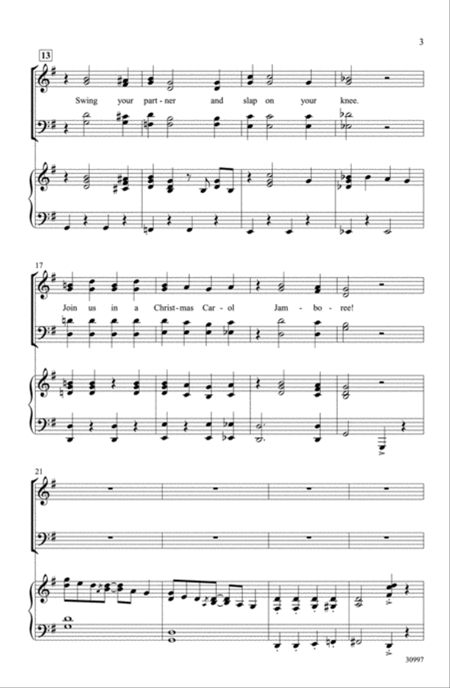 Christmas Carol Jamboree Christmas Carol Jamboree 4-Part scores gallery preview page 3