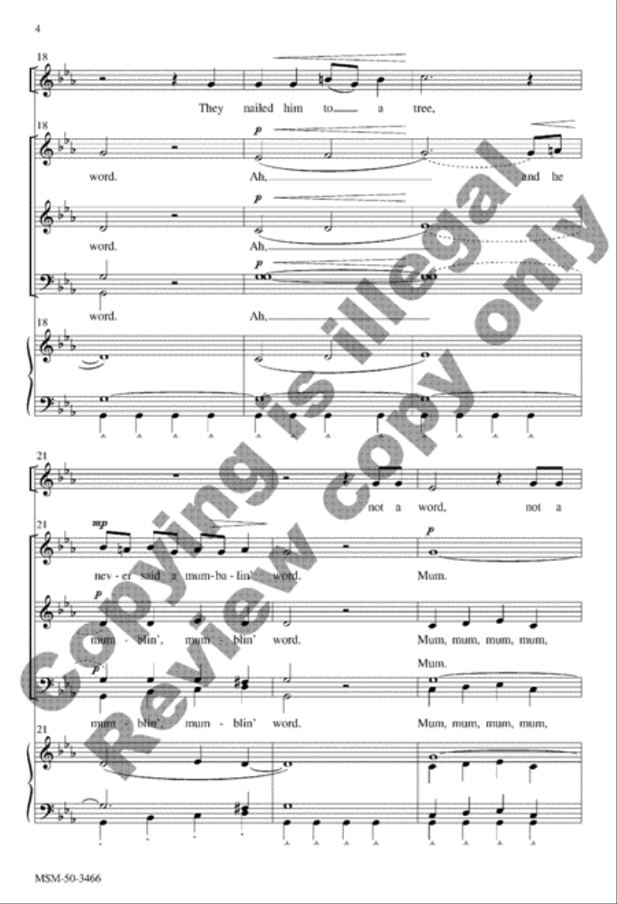 They Crucified My Lord They Crucified My Lord 4-Part scores gallery preview page 4