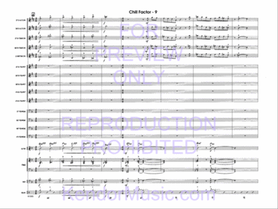Chill Factor (Full Score) Jazz Ensemble scores gallery preview page 11