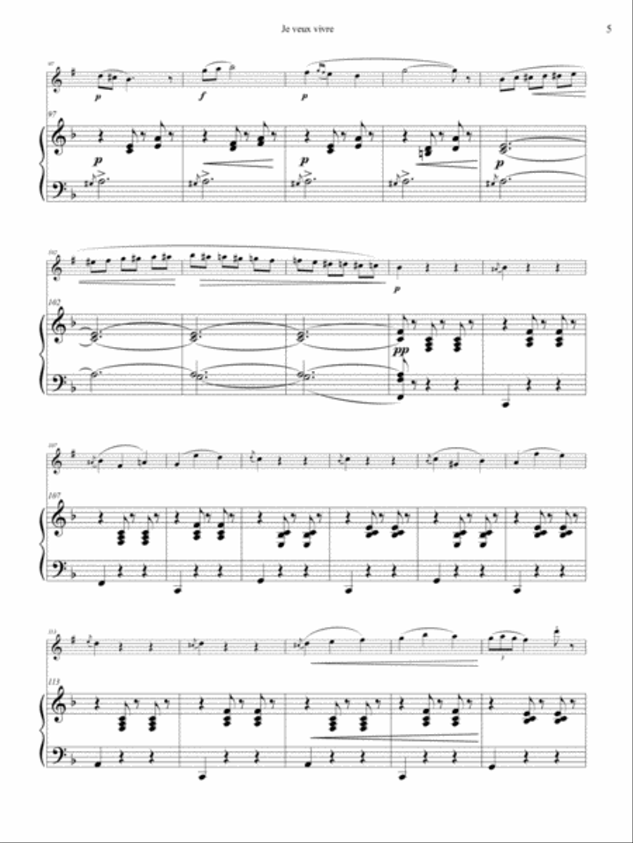 Charles Gounod: Je Jeux Vivre for Clarinet and Piano Clarinet Solo scores gallery preview page 5
