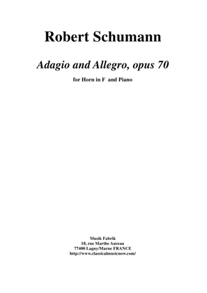 Book cover for Robert Schumann: Adagio and Allegro, opus 70, for horn and piano