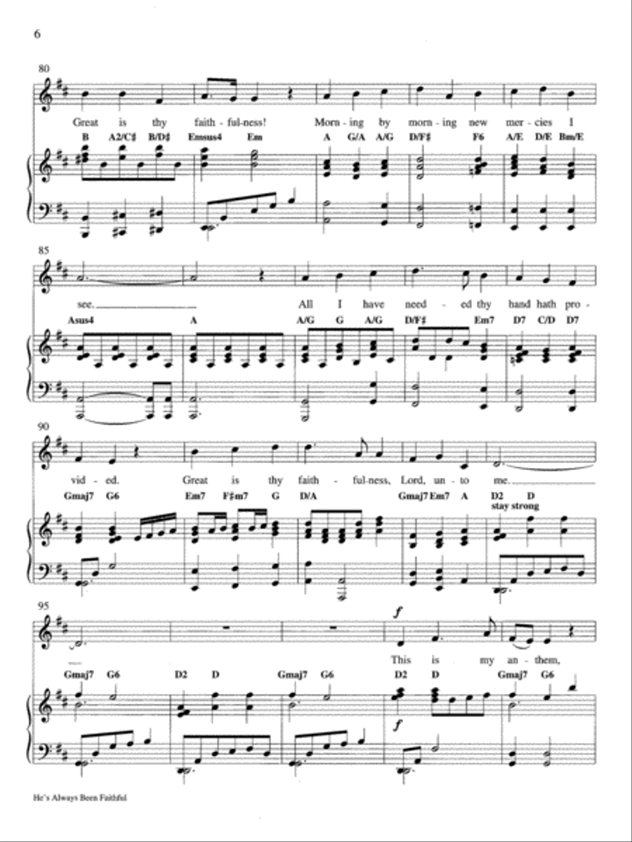 He's Always Been Faithful 4-Part scores gallery preview page 6