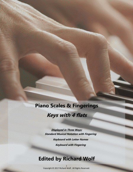 Piano Scales and Fingerings - Keys with 4 flats