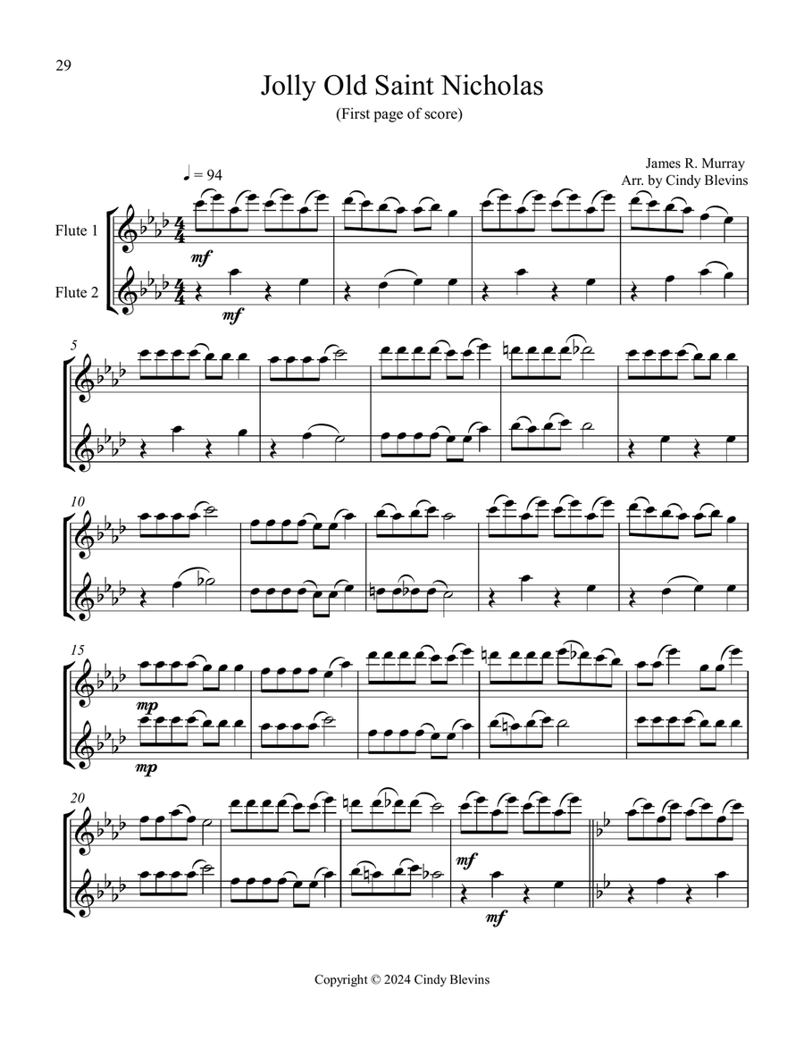Flute Duets for Christmas, Vol. III (12 arrangements) Flute Duet scores gallery preview page 3