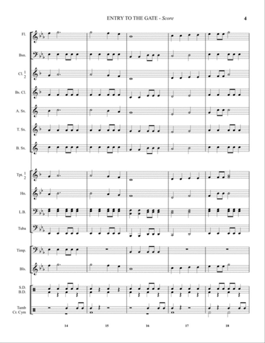 Entry To The Gates Concert Band scores gallery preview page 5