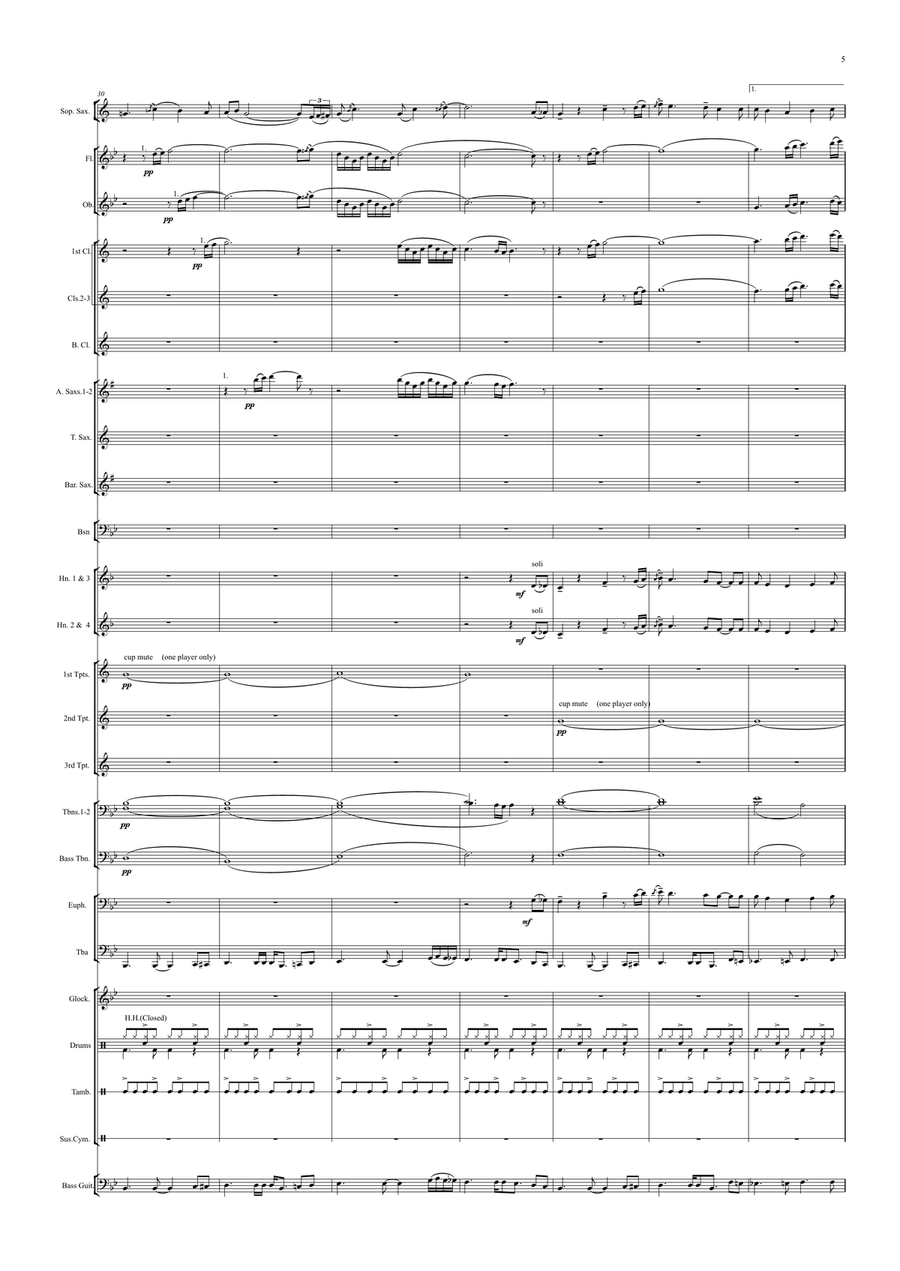 Keep the Fire Alive for Bb Soprano Saxophone & Wind/Concert Band Concert Band scores gallery preview page 5