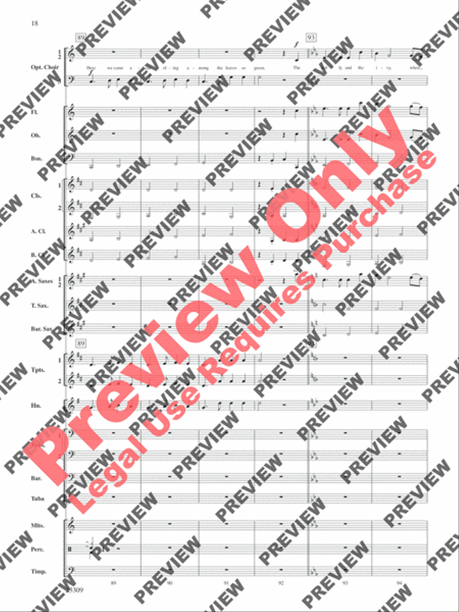 Merry Christmas to All (A Medley of Carols) Concert Band scores gallery preview page 19