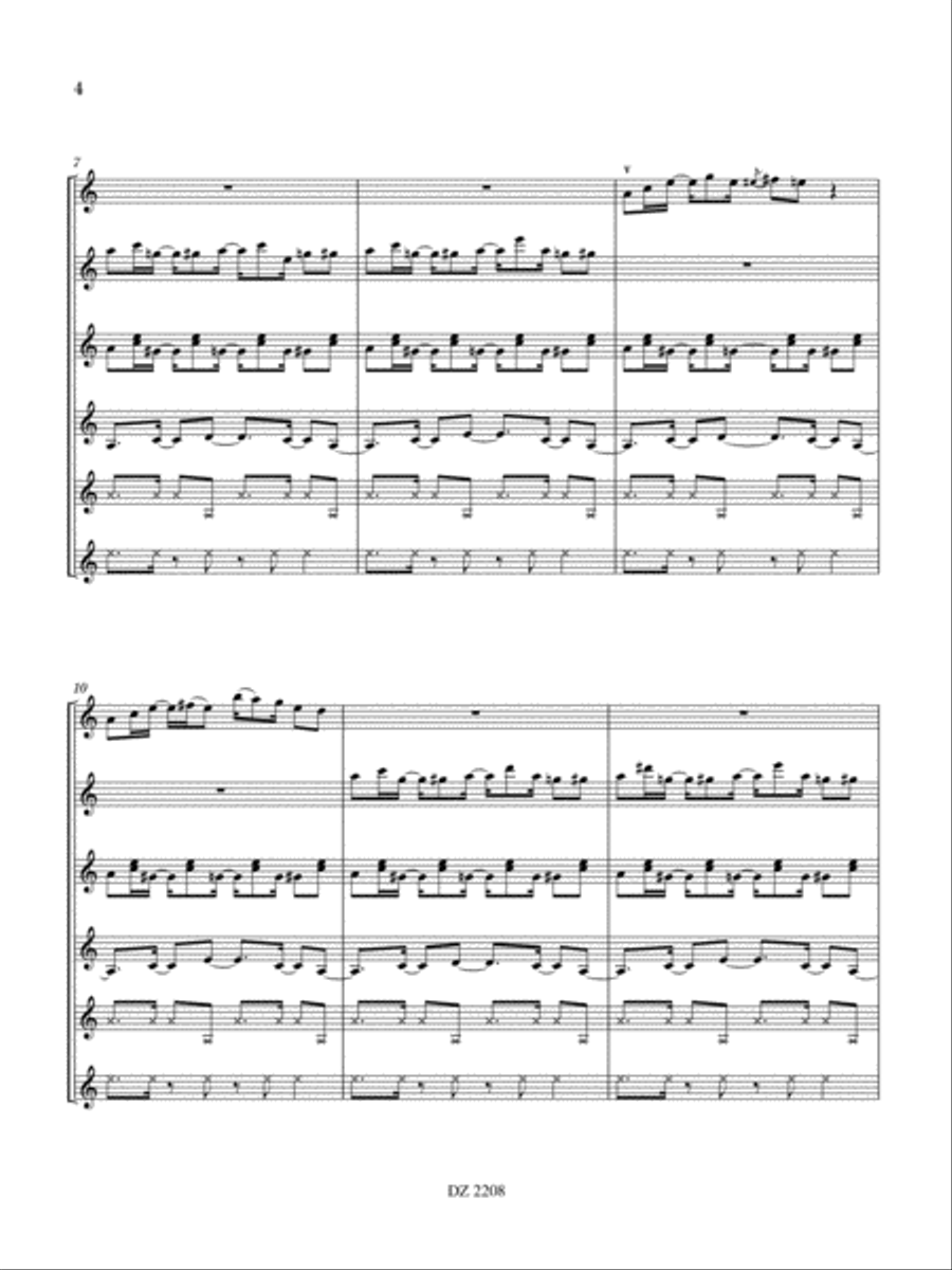 Summer Salsa Summer Salsa Guitar Ensemble scores gallery preview page 4