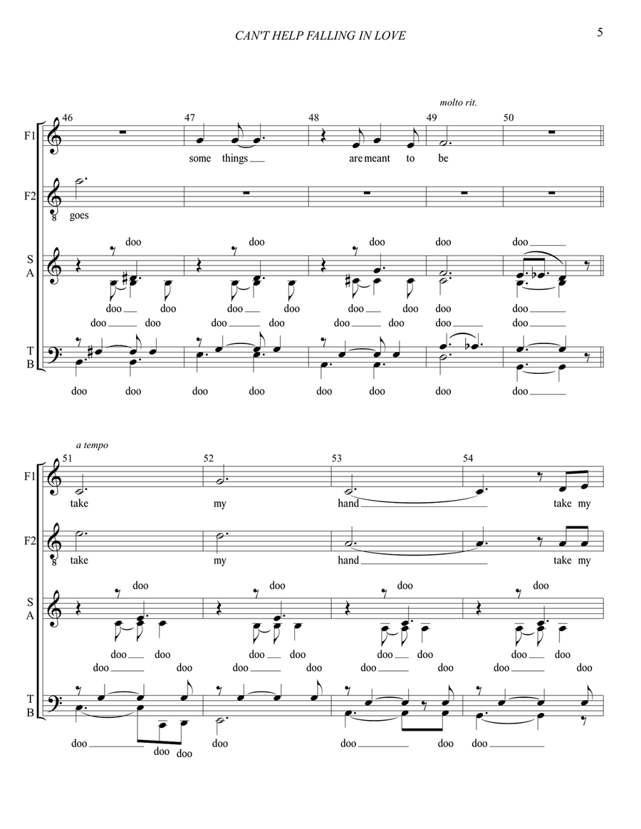 Can't Help Falling In Love Divisi scores gallery preview page 6