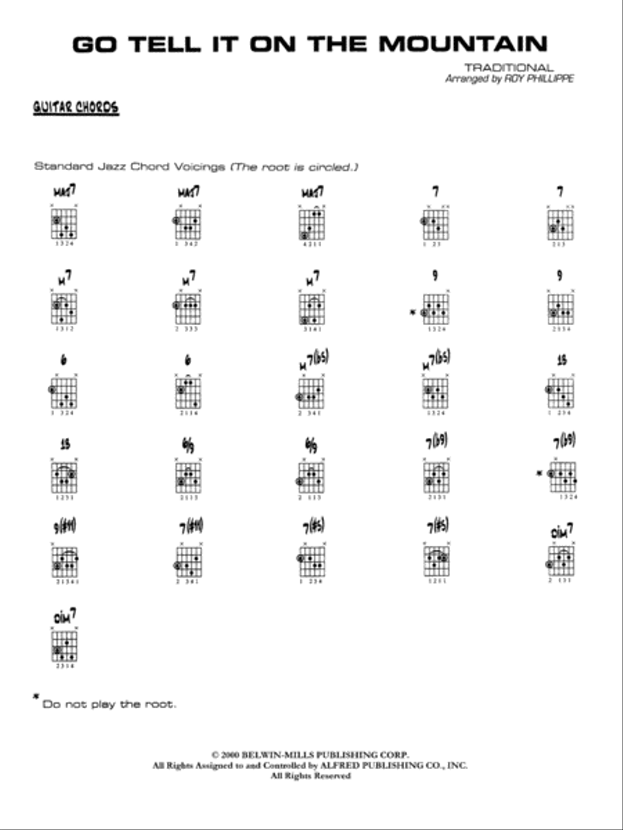 Go Tell It on the Mountain: Guitar Chords Jazz Ensemble scores gallery preview page 1