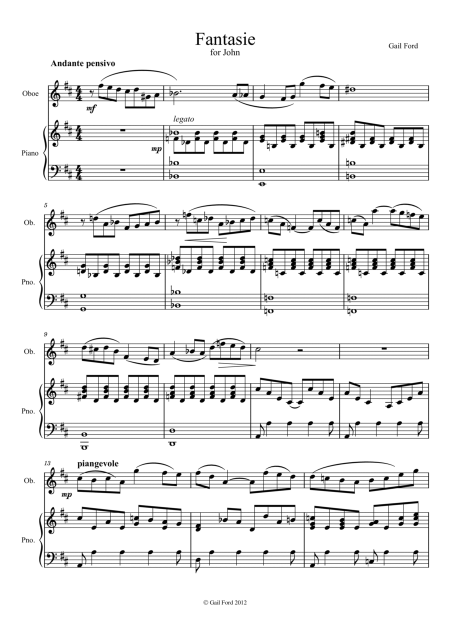 Fantasie Oboe Solo scores gallery preview page 1