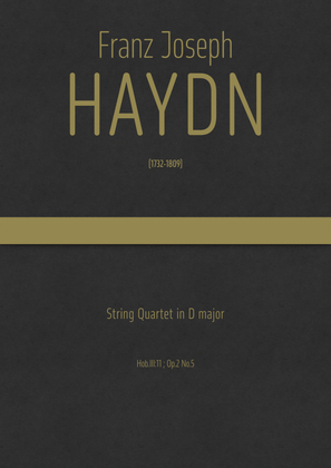 Book cover for Haydn - String Quartet in D major, Hob.III:11 ; Op.2 No.5