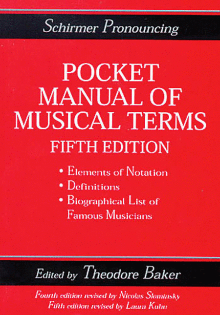 Schirmer Pronouncing Pocket Manual of Musical Terms, Fifth Edition