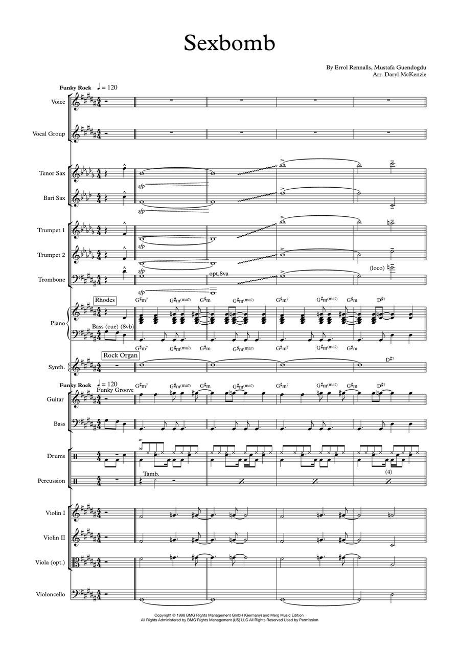 Sexbomb Choir scores gallery preview page 1
