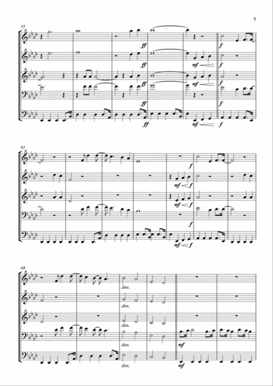 Sweet Caroline Sweet Caroline Brass Quintet scores gallery preview page 5