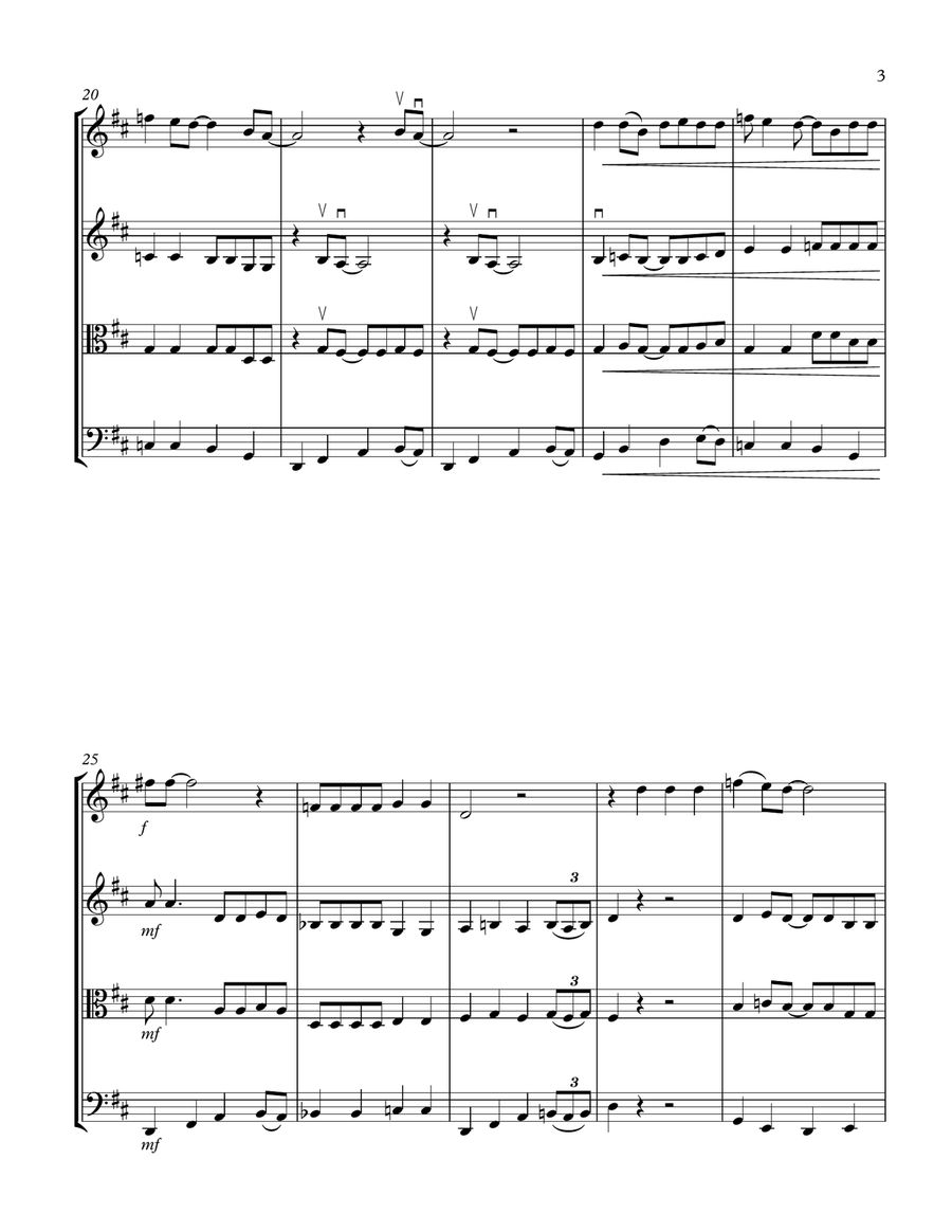 Crazy Little Thing Called Love String Quartet scores gallery preview page 3