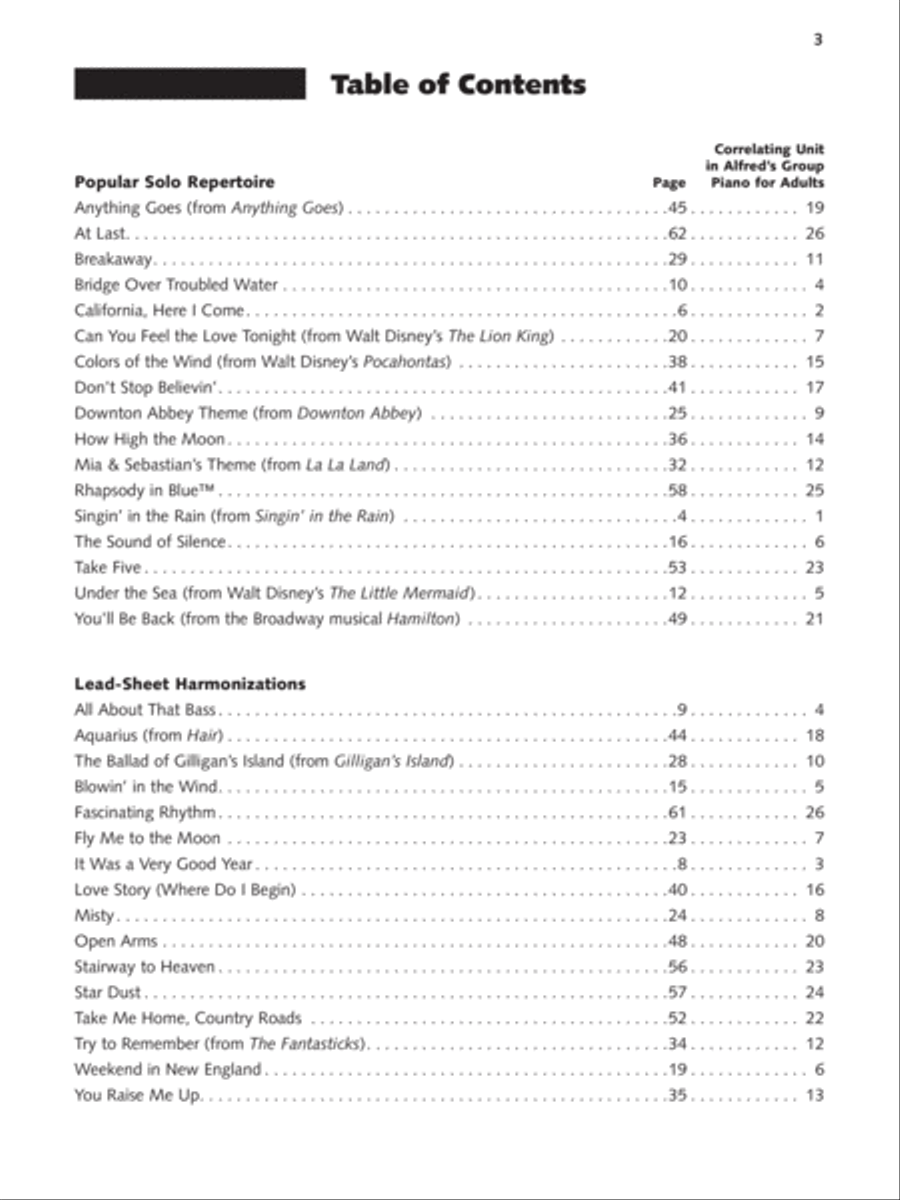 Alfred's Group Piano for Adults: Popular Music Books 1 & 2 Piano Method scores gallery preview page 7