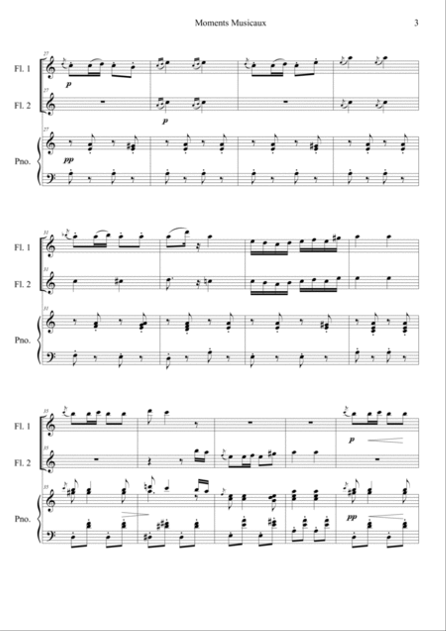 Moments Musicaux No.3 in Am Flute Duet scores gallery preview page 3