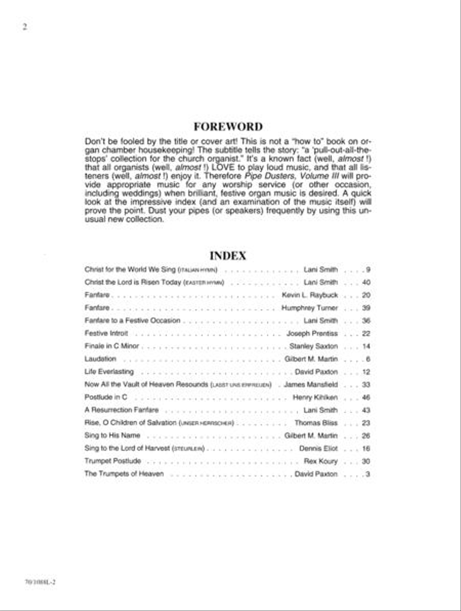 Pipe Dusters, Vol. 3 Pipe Dusters, Vol. 3 Organ Solo scores gallery preview page 2